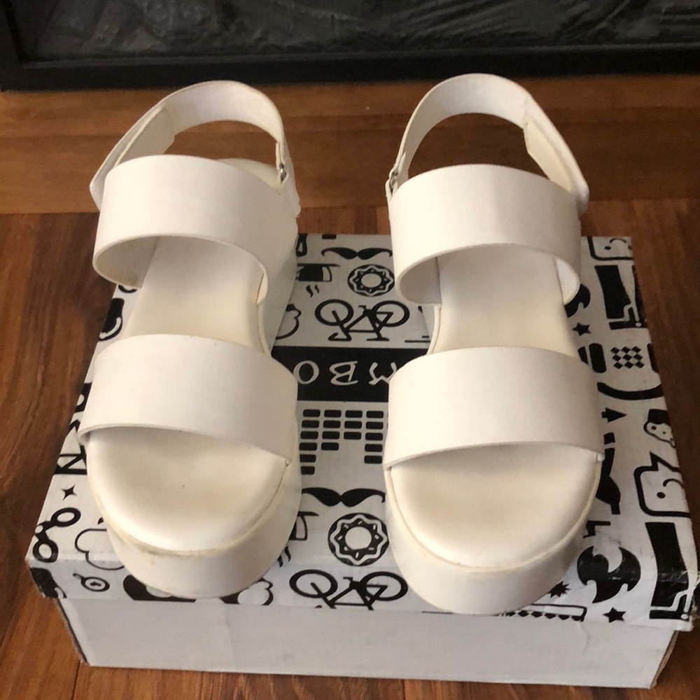 White Platform Chunky Sandals